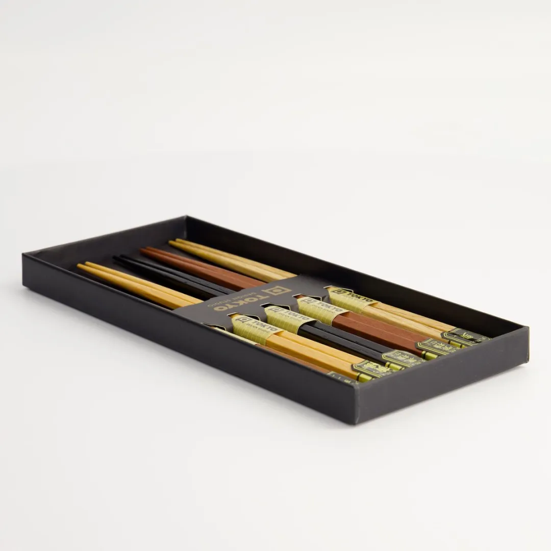 Tokyo Design Studio Eetstokjes Hexagon Wood - 5 Paar