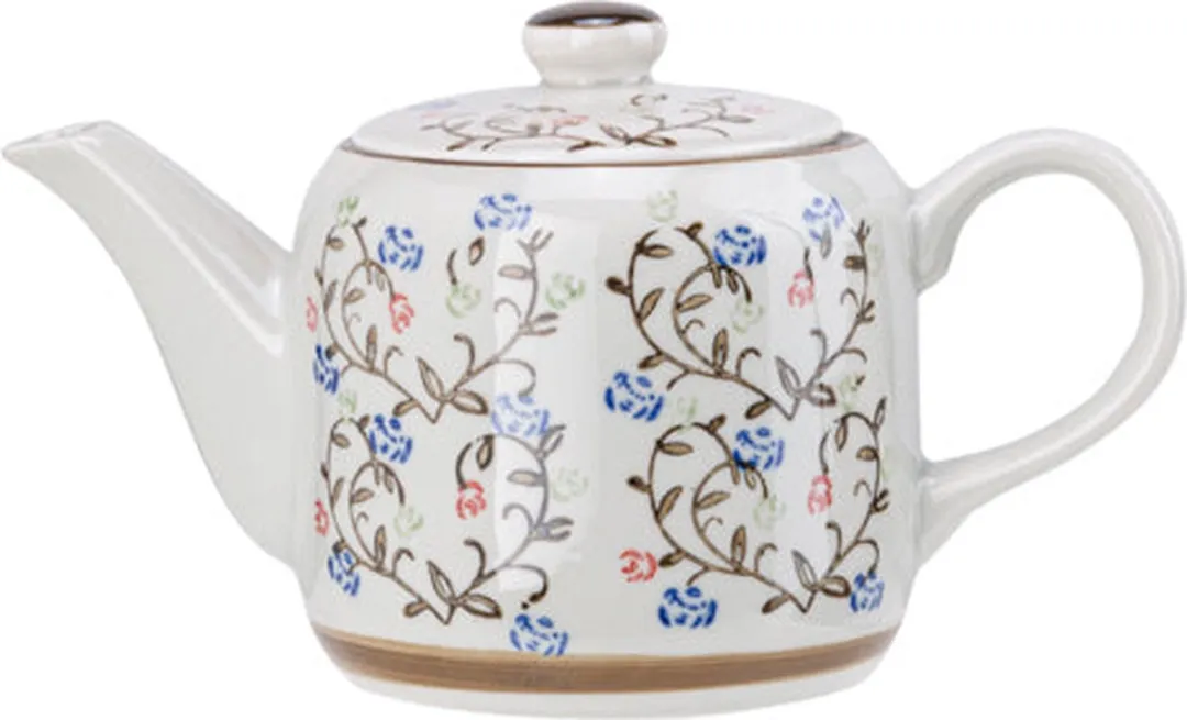 Cosy&Trendy Iona Aardewerken Theepot 50cl - Wit Gebloemd