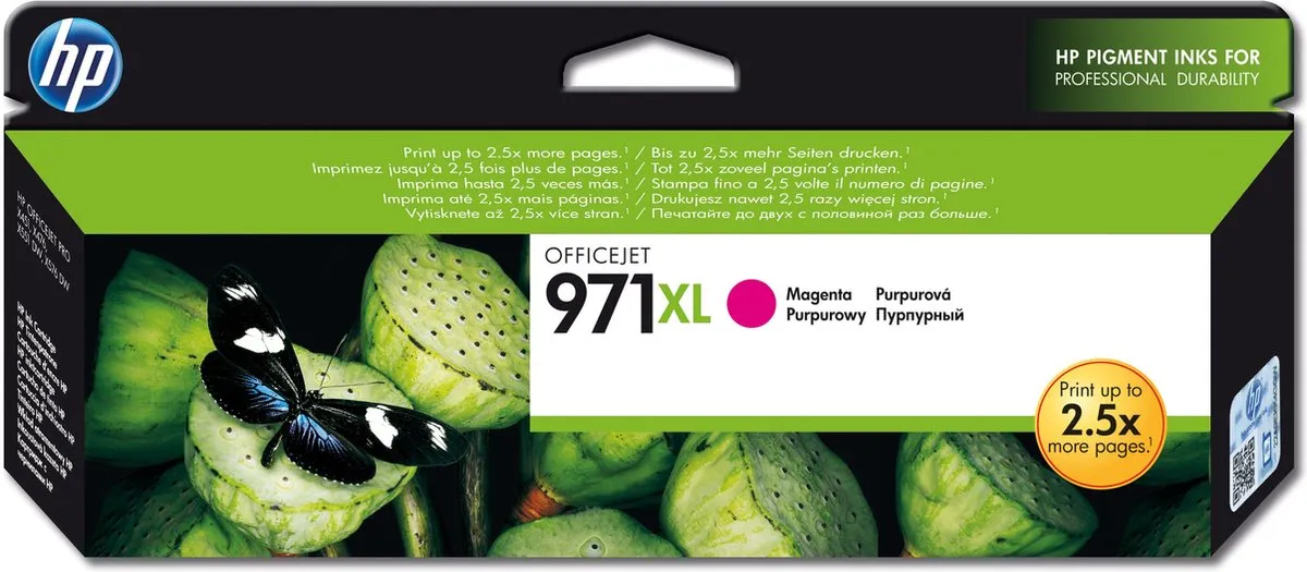 HP 971XL Inktcartridge Magenta CN627AE - 6600 pagina's