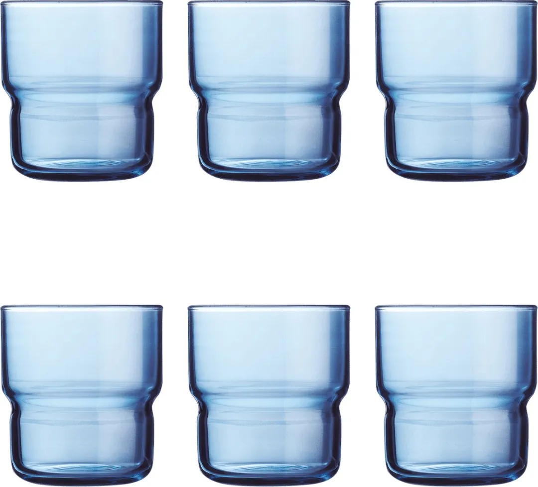 Arcoroc Log Tumbler 22 Cl - Blauw - 6 Stuks