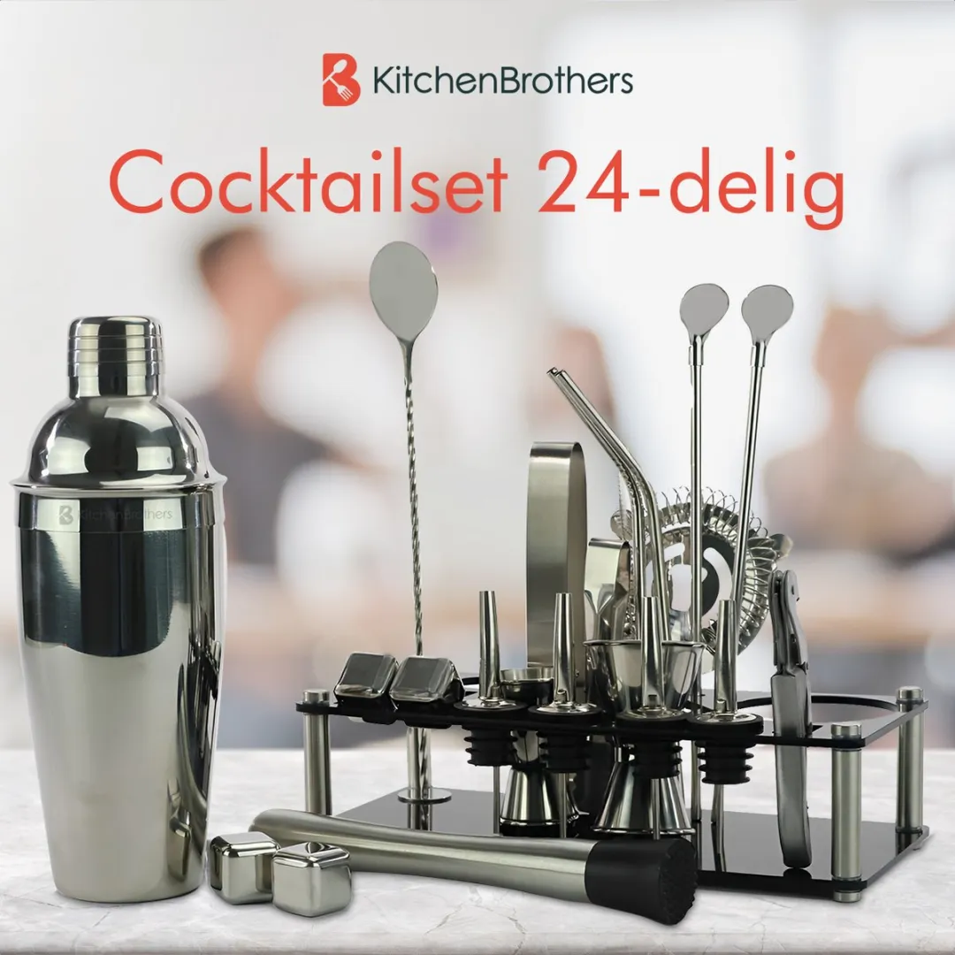 KitchenBrothers Cocktailset KB775 - 24-delig - Zwart/Acryl