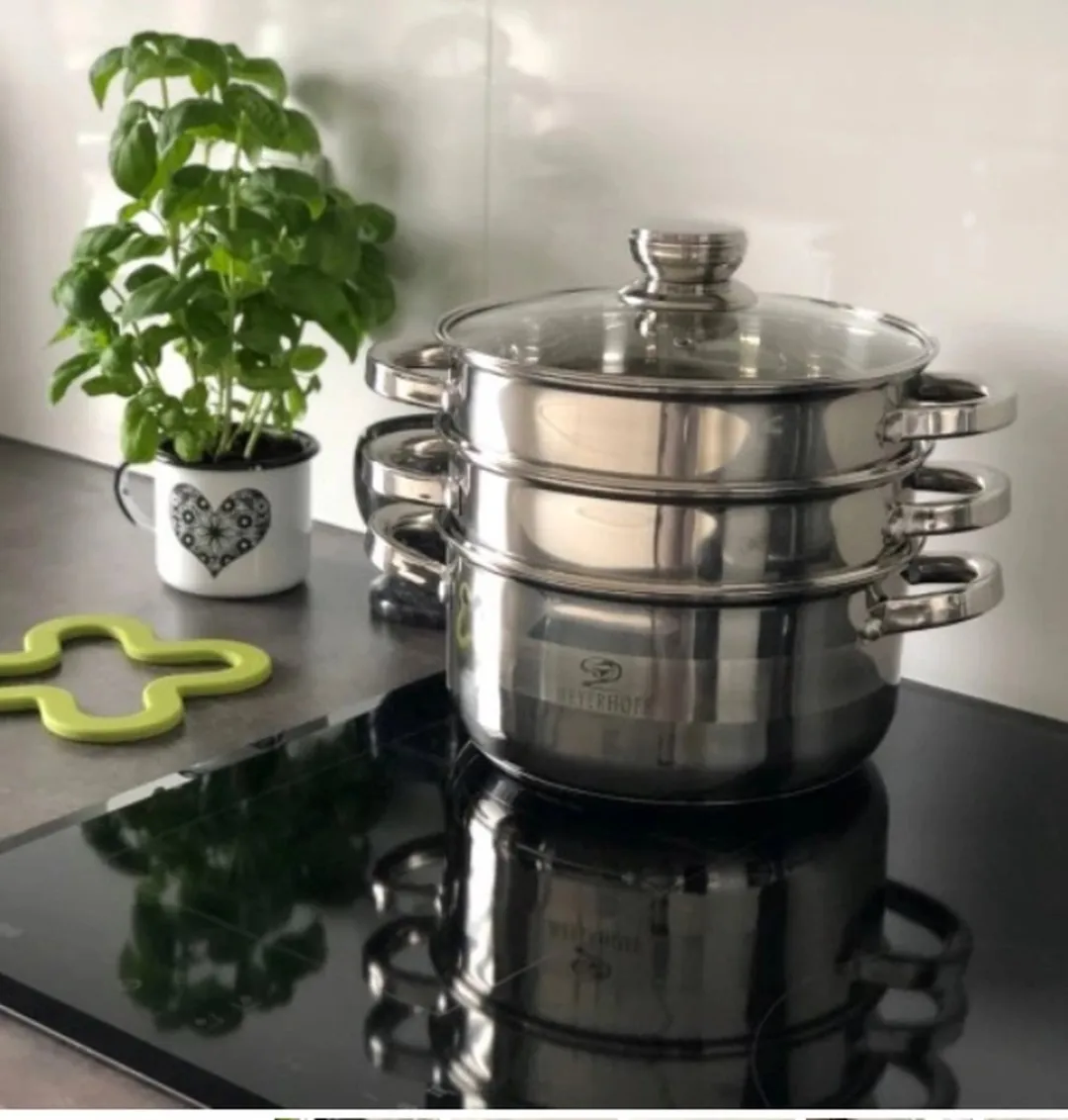 Meyerhoff Stoompan RVS 4-delig Ø22cm - 3.5L - Inductiegeschikt