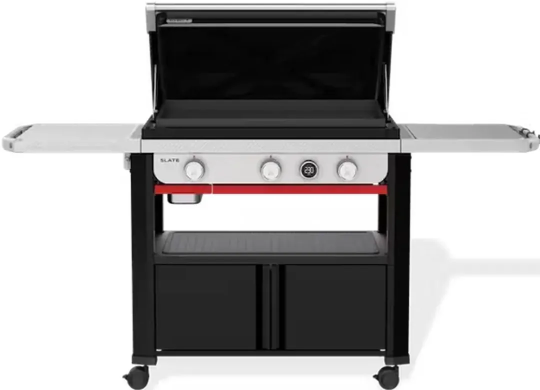 Weber Slate 76cm Premium Plancha - 3 Branders - Zwart/Zilver/Rood - afbeelding 6 van 6
