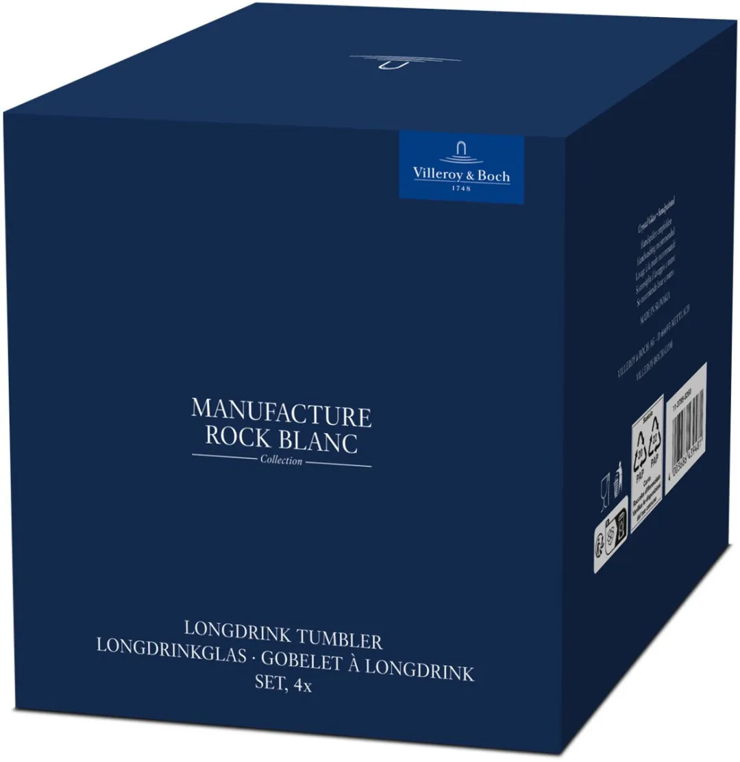 Villeroy & Boch Manufacture Rock Longdrinkglas 300ml - Set van 4