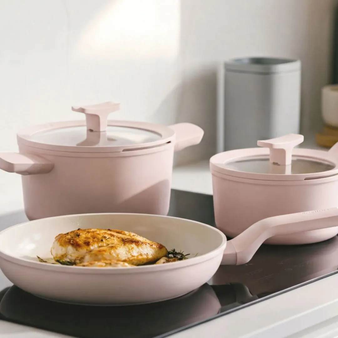 BergHOFF LEO 5-delige Kookpottenset Balance Rose - 3 Stuks - PFAS-vrij - afbeelding 6 van 6