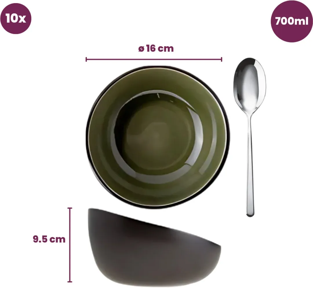 Cosy&Trendy Streetfood Festival Kommetjes Ø16cm - Set van 10
