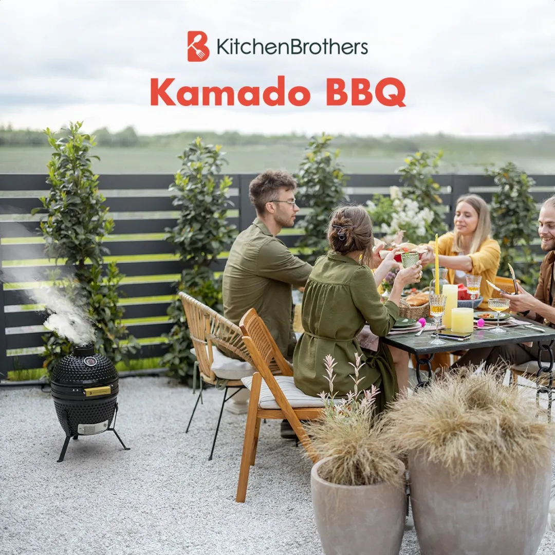KitchenBrothers Kamado BBQ KB4018 - 27cm - Zwart