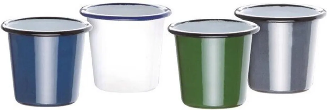 Olympia Emaille Beker 31cl - Grijs - 6 Stuks