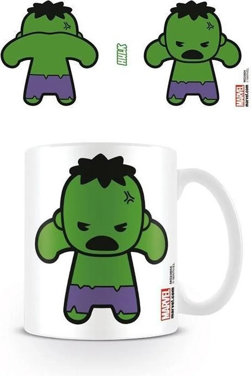 Marvel Kawaii Hulk Mok - 325ml - Ø8cm - Wit