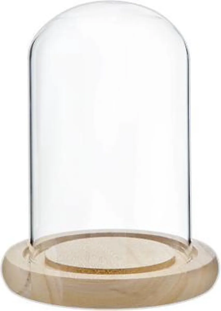 Cosy&Trendy Stolp Glas Houten Basis Ø10x17cm