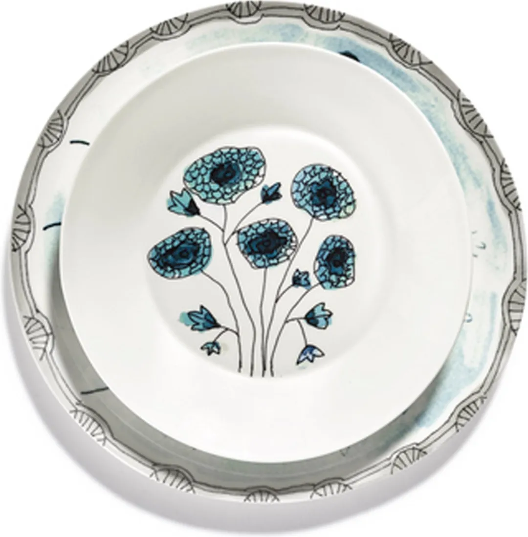 Serax Marni Midnightflowers Diepe Bord Anemone Veniglia 22cm - 2 Stuks