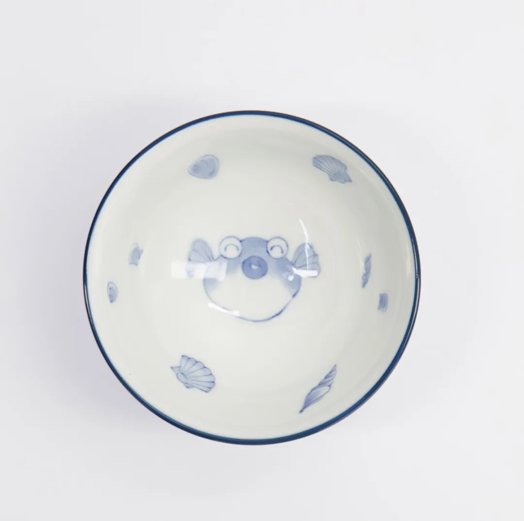 Tokyo Design Studio Kawaii Rijstkom Kogelvis 300ml - Blauw/Wit