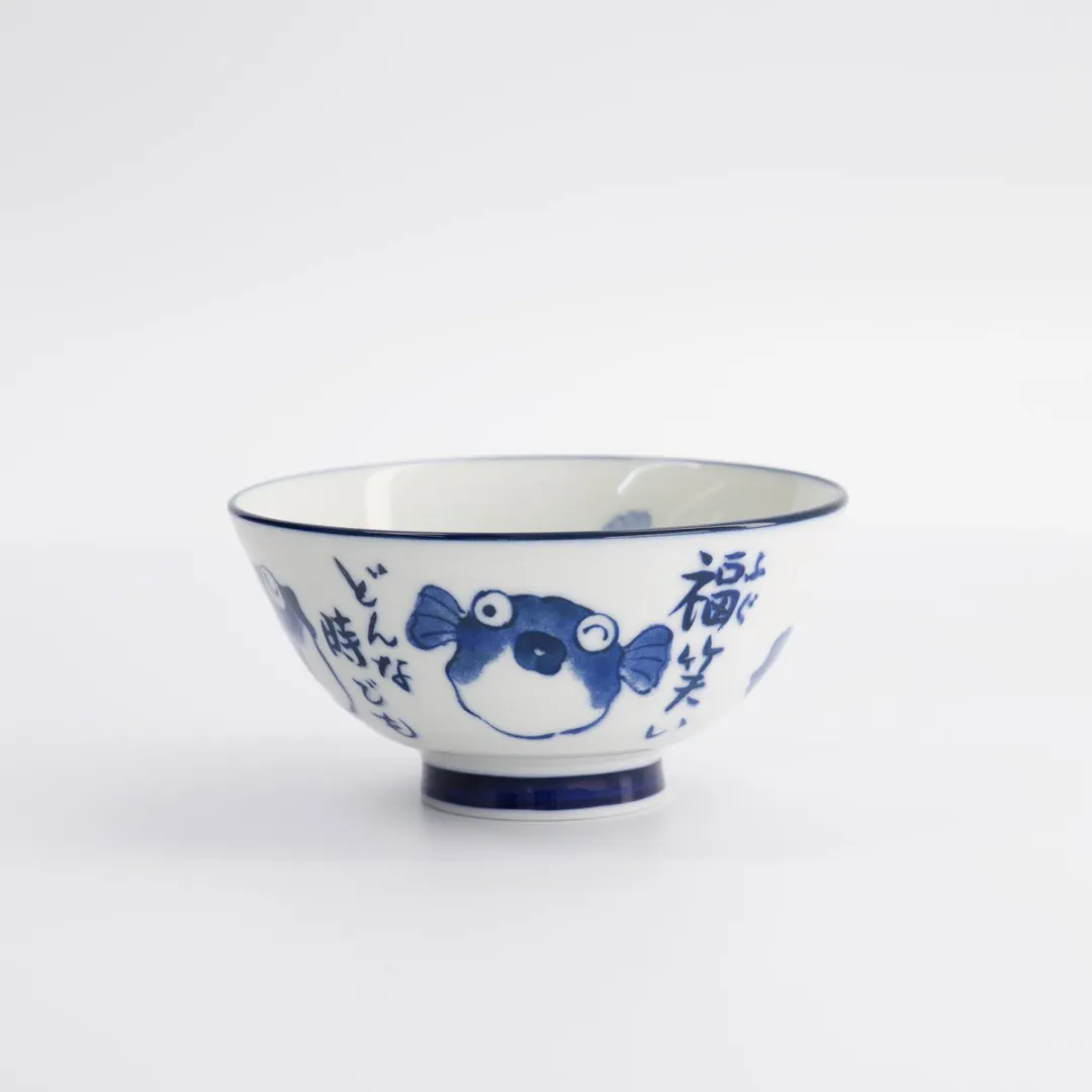 Tokyo Design Studio Kawaii Rijstkom Kogelvis 300ml - Blauw/Wit