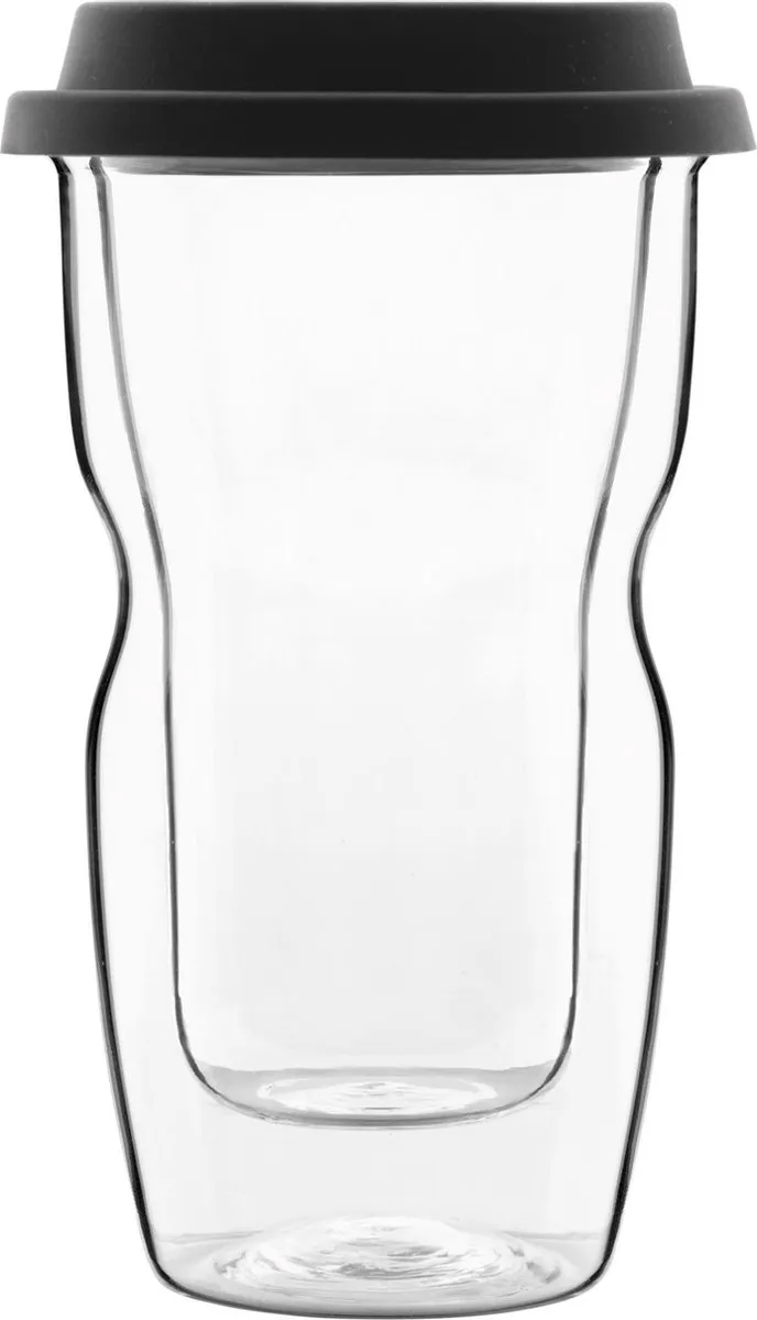 Luigi Bormioli Takeaway Koffiekop 34cl BIA12837-G04 - Thermisch Glas - Siliconen Deksel