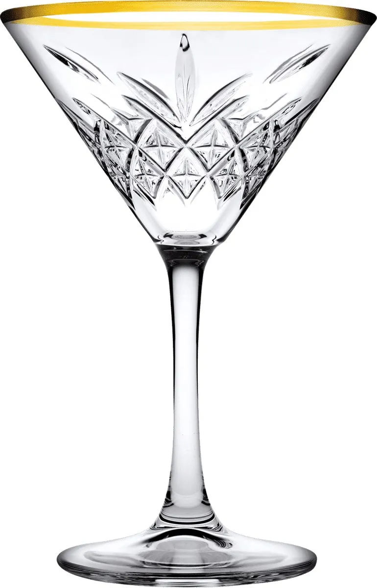 Pasabahce Timeless Martiniglas 23 Cl Gouden Rand - 4 Stuks