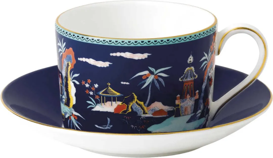 Wedgwood Wonderlust Theekop & Schotel Blue Pagoda 150ml
