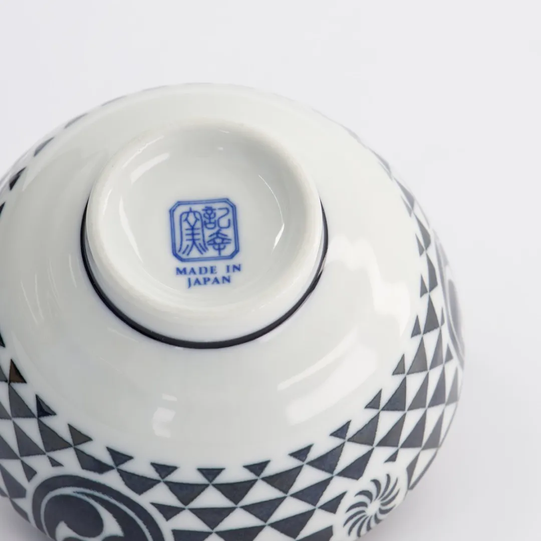 Tokyo Design Studio Asakusa Matsuri Rijstkom 300ml - 11x6cm - Zwart/Wit