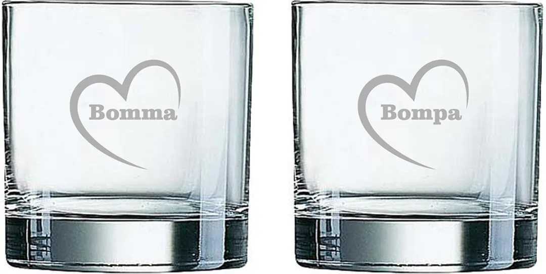 Arcoroc Whiskeyglas Gegraveerd Bomma-Bompa-Hartje 38cl