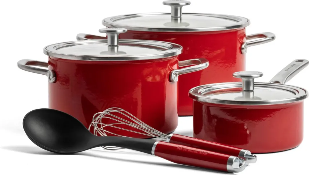 KitchenAid Steel Core Enamel Pannenset 8-delig