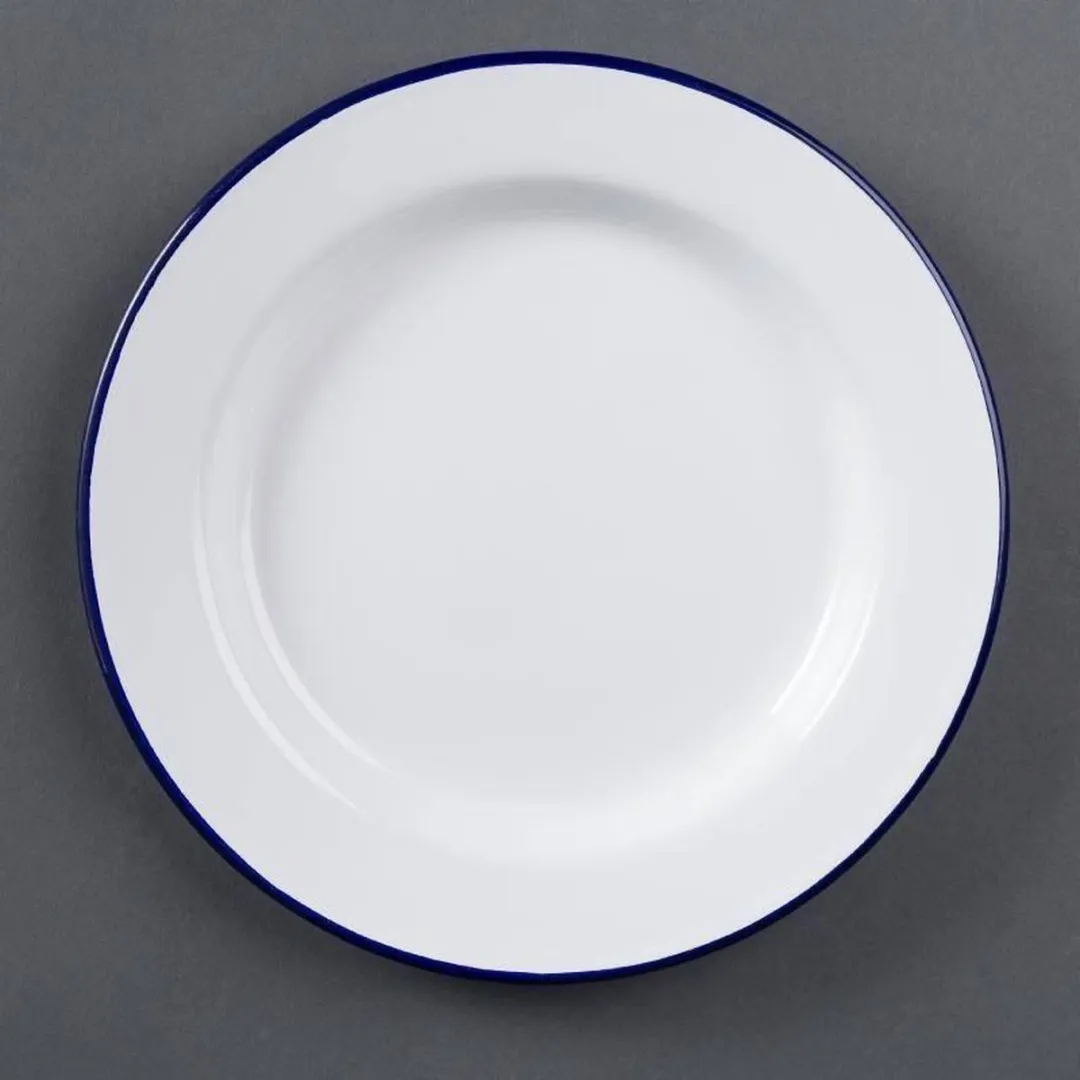 Olympia Geemailleerd Dinerbord 24,5cm - 6 Stuks - Blauw/Wit - afbeelding 6 van 6