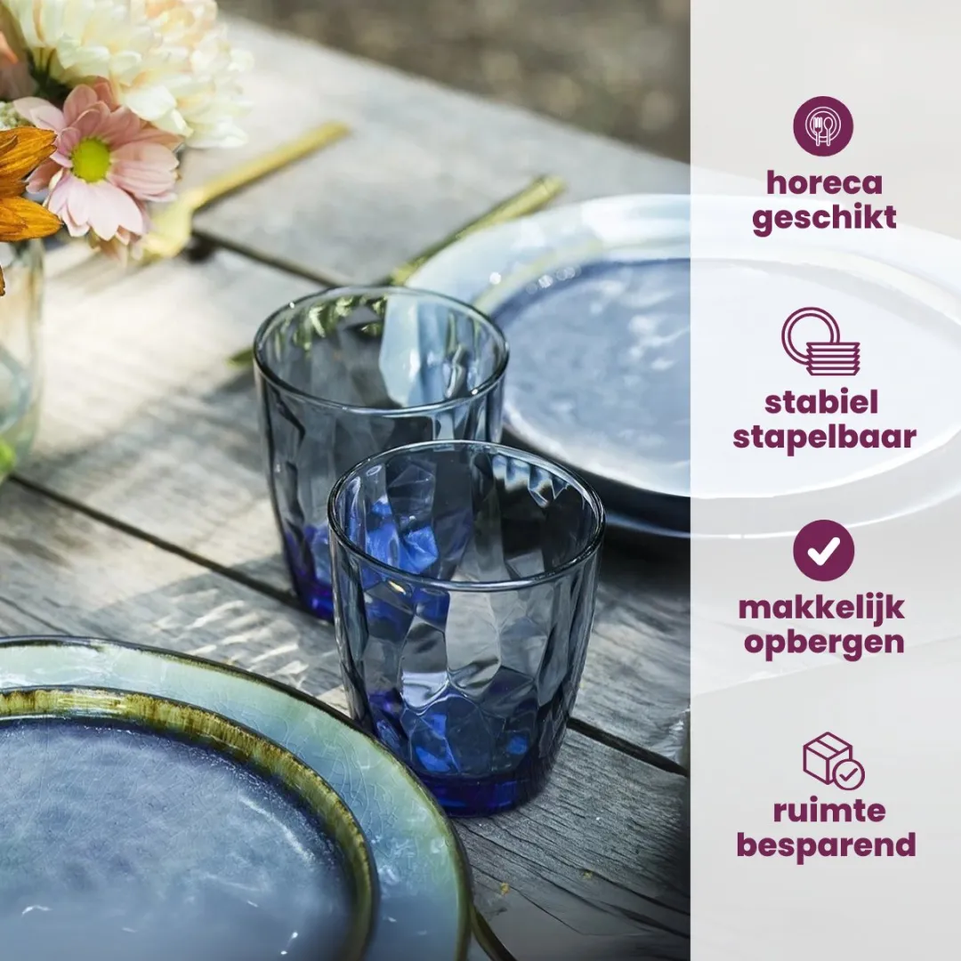 Cosy&Trendy Dinerbord Laguna Blue Grey ø 27cm - Set van 4