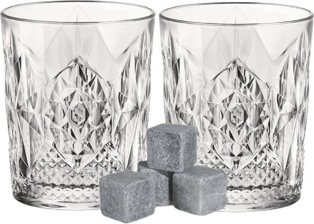 Bormioli Rocco Whiskyglazen & IJsblokstenen Set