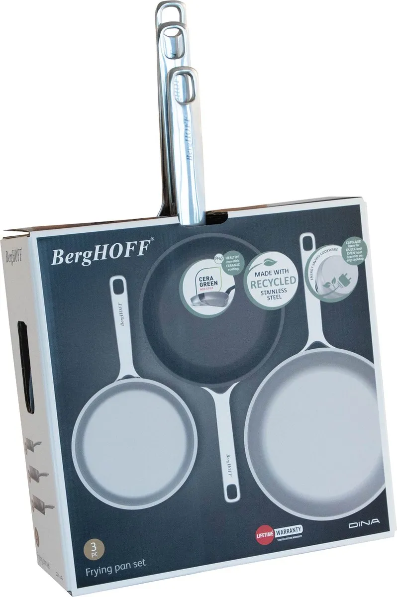 BergHOFF DiNA Helix 3-delige Pannenset - PFAS-vrij - Metaal