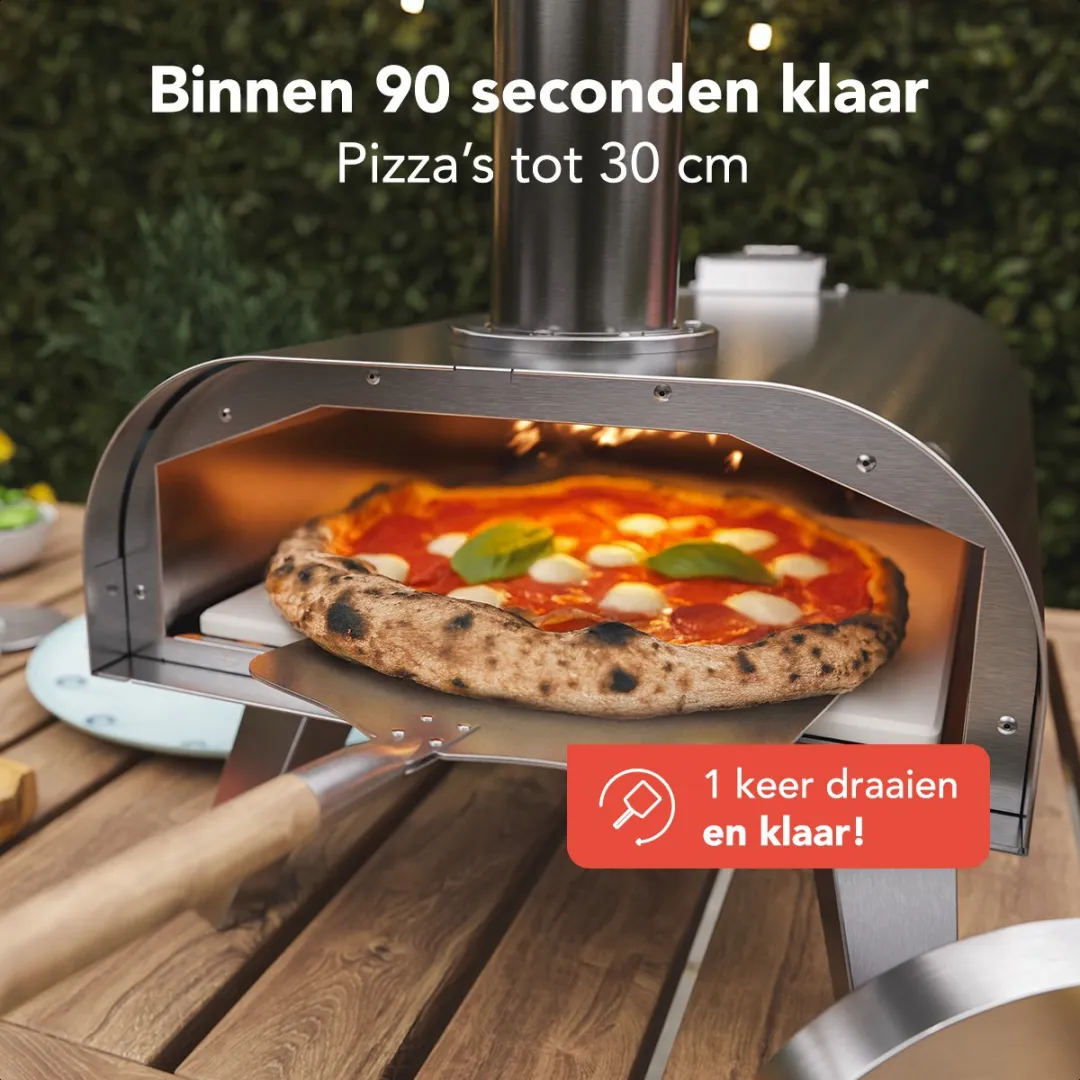 KitchenBrothers Pizzaoven Houtgestookt PFAS- & BPA-Vrij KB1004105 - Grijs