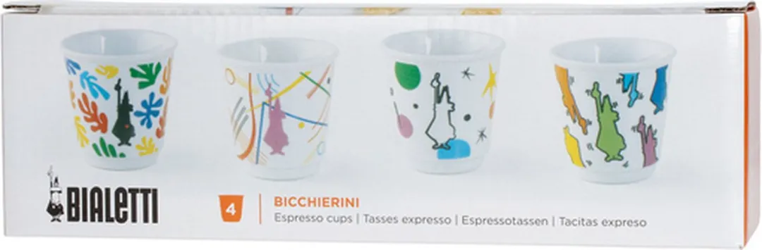 Bialetti Arte Espressokopjes - 4 Stuks - 0,06L - Wit