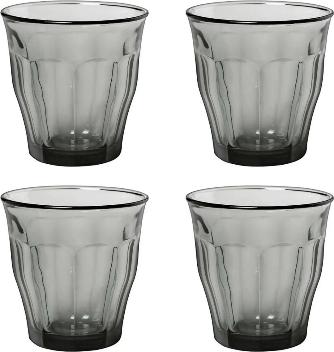 Duralex Picardie Waterglazen 310ml - 4 Stuks - Grijs
