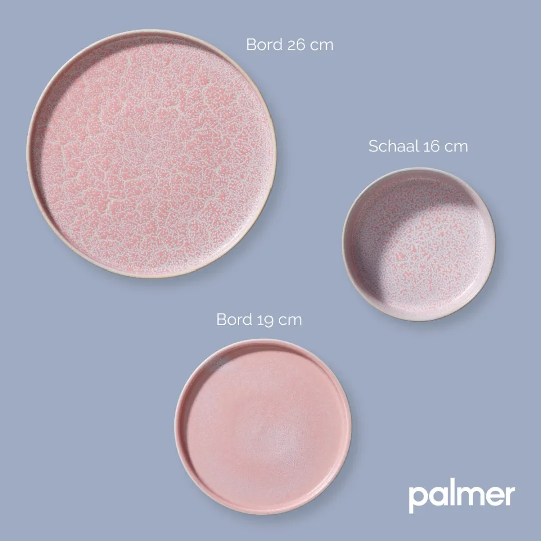 Palmer Coco Serviesset 18-delig - 6 Personen - Roze Porselein