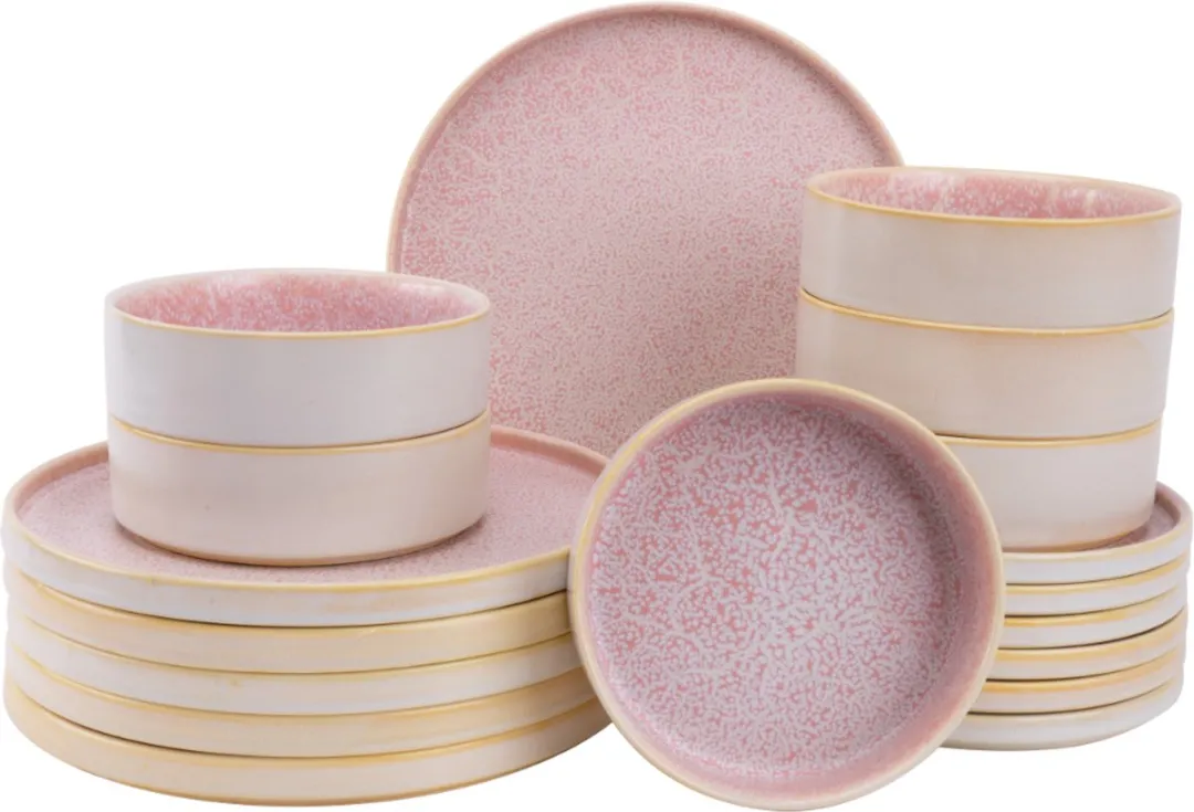 Palmer Coco Serviesset 18-delig - 6 Personen - Roze Porselein