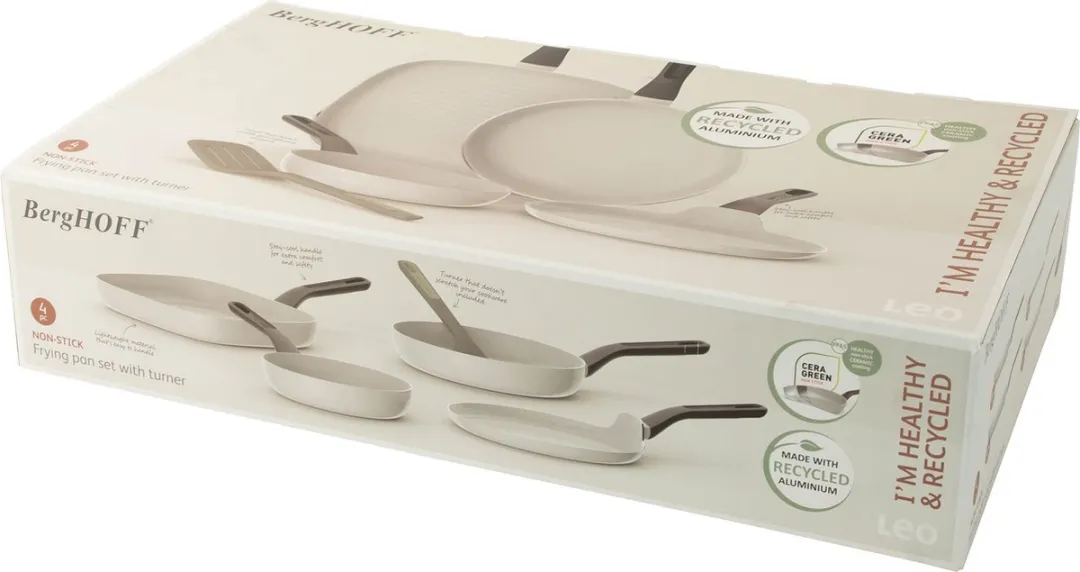 BergHOFF LEO 4-delige Braadpannenset Glints Spirit - PFAS-vrij - Wit