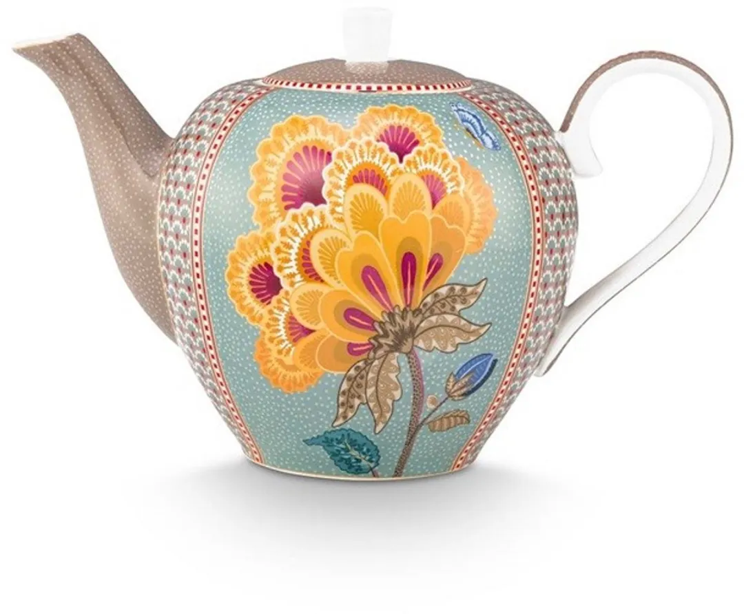 Pip Studio Blooming Tales Theepot 1.6L - Porselein - Khaki