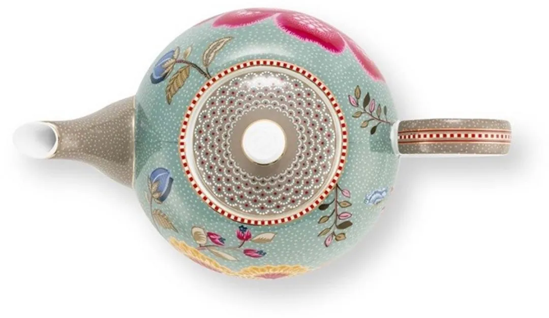 Pip Studio Blooming Tales Theepot 1.6L - Porselein - Khaki