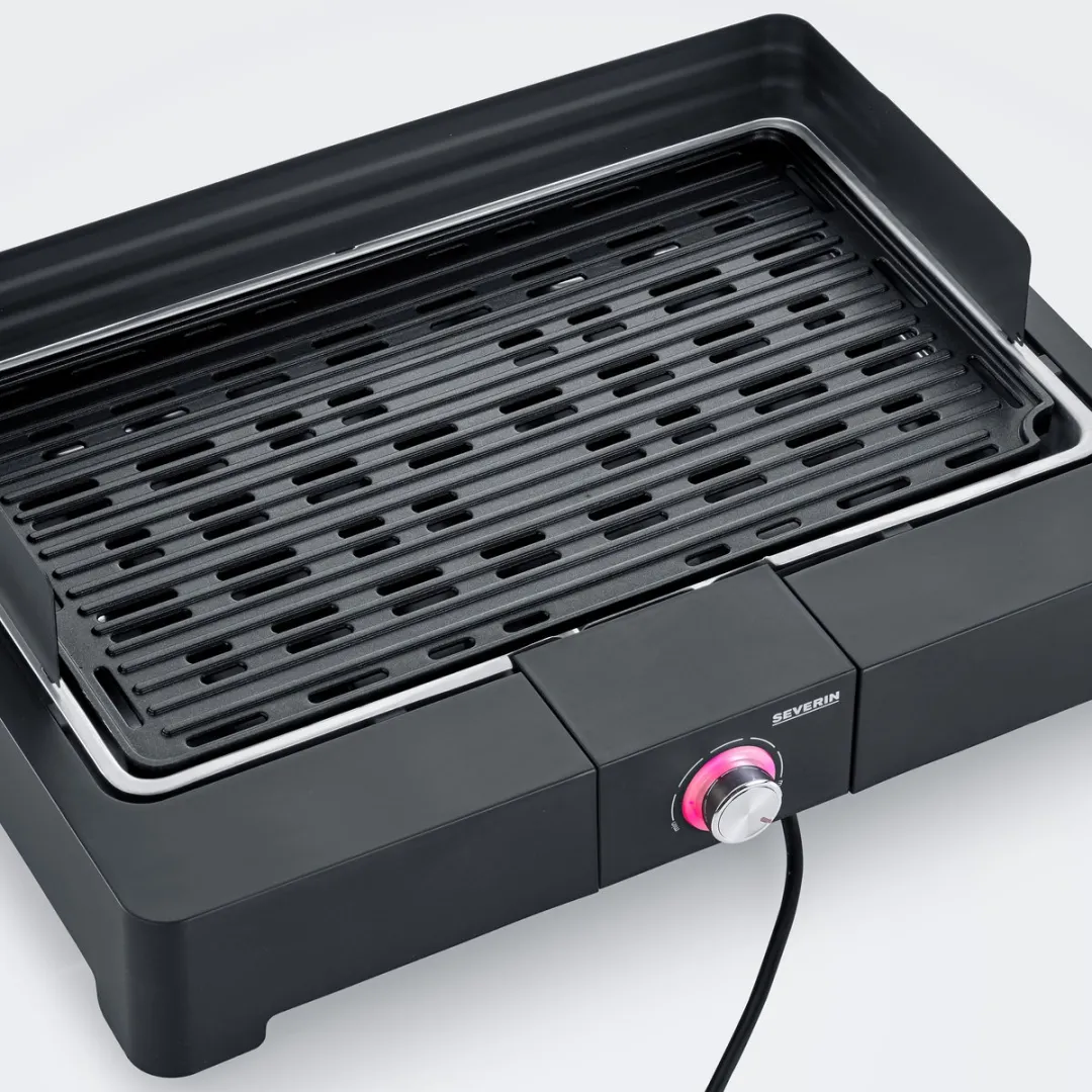 Severin PG 8567 Elektrische Tafel BBQ - 2200W - Gietijzeren Grillplaat - Zwart