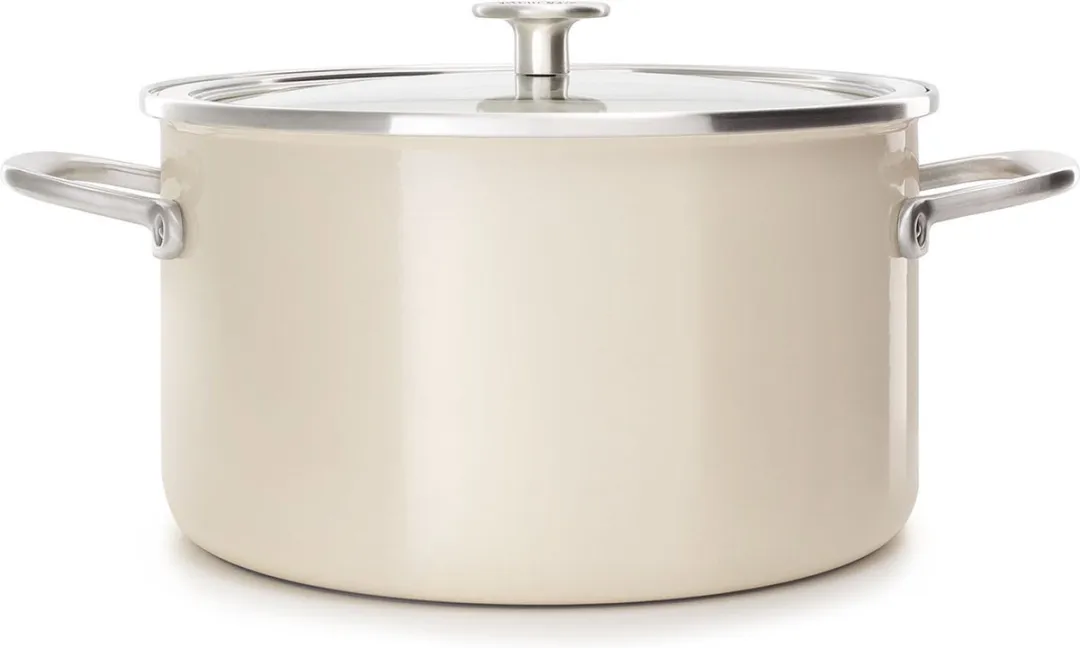 KitchenAid Steel Core Enamel Kookpan 24cm 6L - Amandelwit