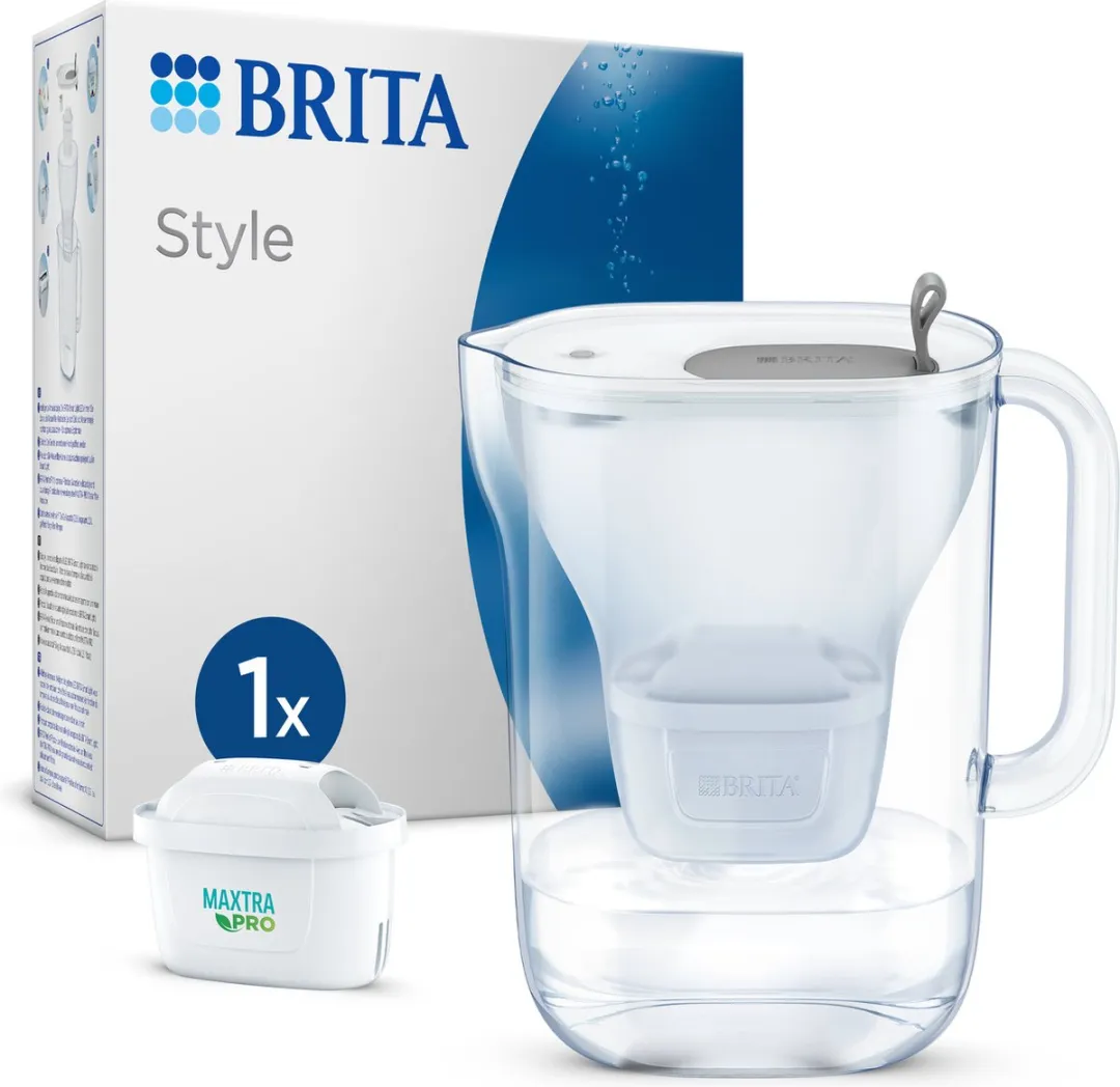 BRITA Style Cool Waterfilterkan 2,4L - Grijs - MAXTRA PRO PFAS-filter