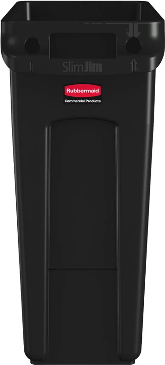 Rubbermaid Slim Jim CP652 Afvalbak 60L - Zwart