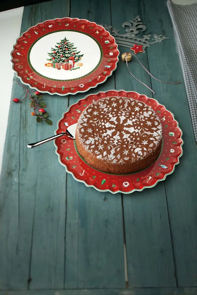Villeroy & Boch Toy's Delight Cakeschaal 33cm - Rood/Wit