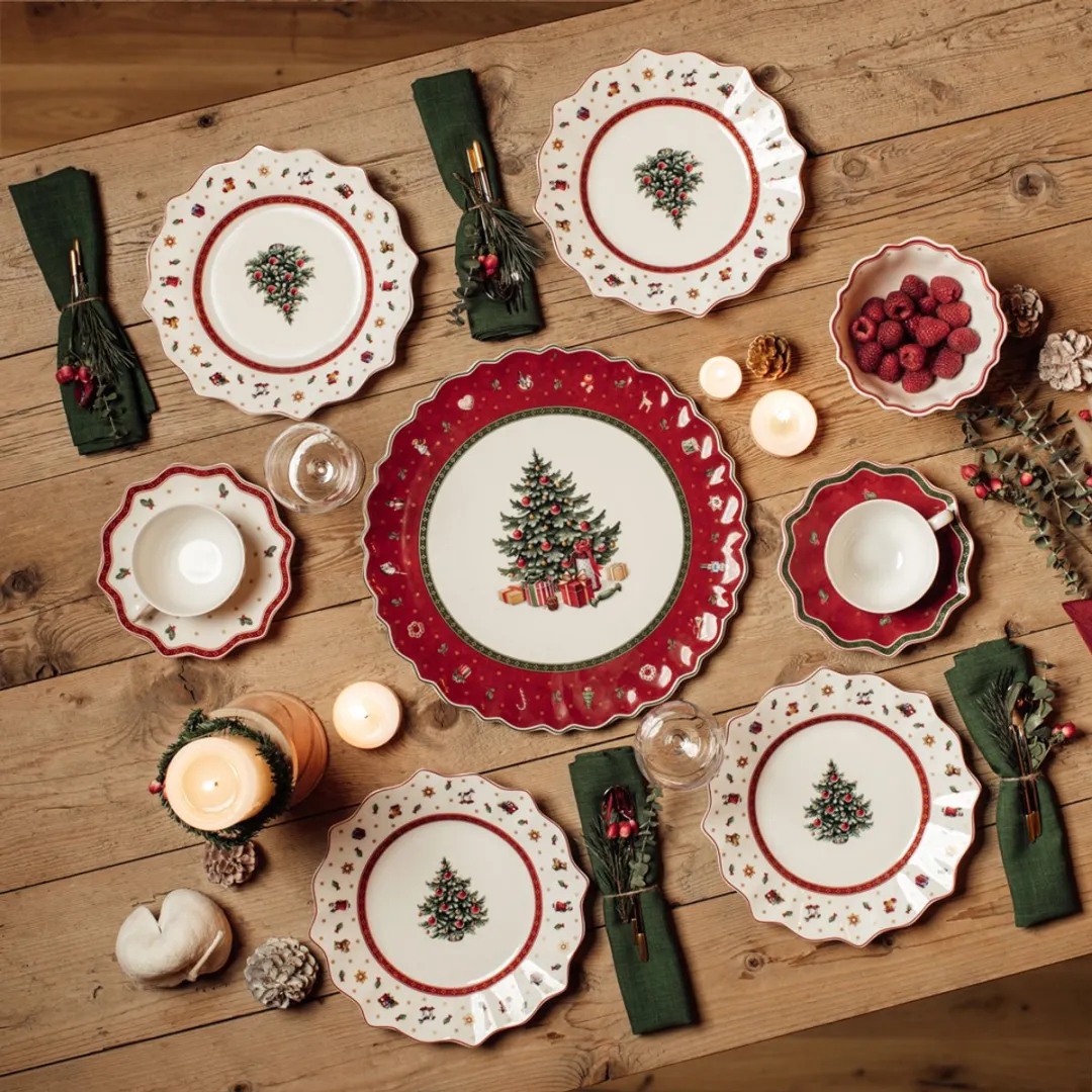 Villeroy & Boch Toy's Delight Cakeschaal 33cm - Rood/Wit - afbeelding 6 van 6