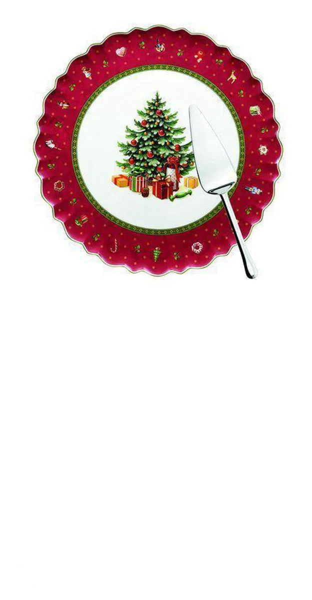 Villeroy & Boch Toy's Delight Cakeschaal 33cm - Rood/Wit