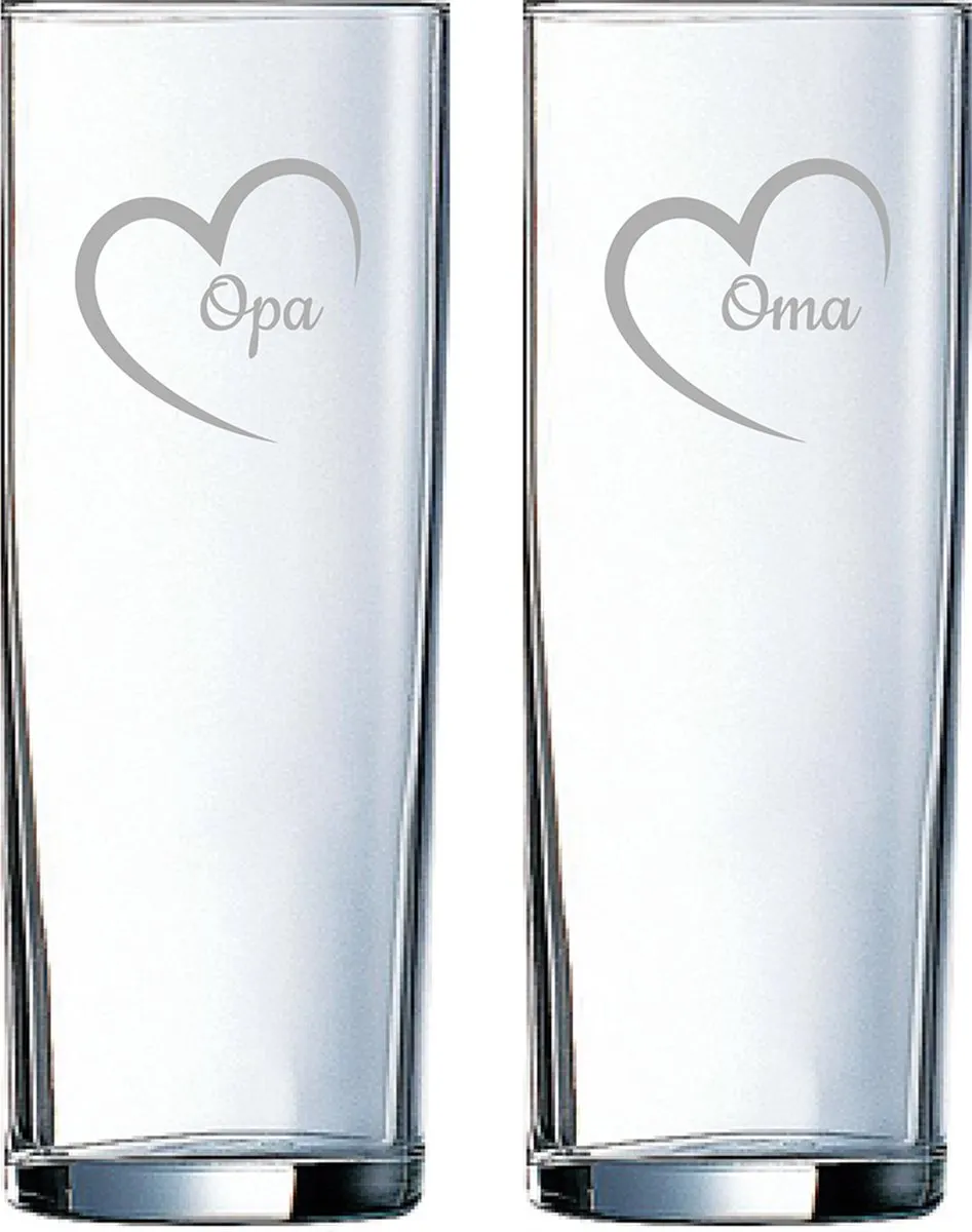 Arcoroc Gegraveerd Longdrinkglas 31cl Opa & Oma met Hartje