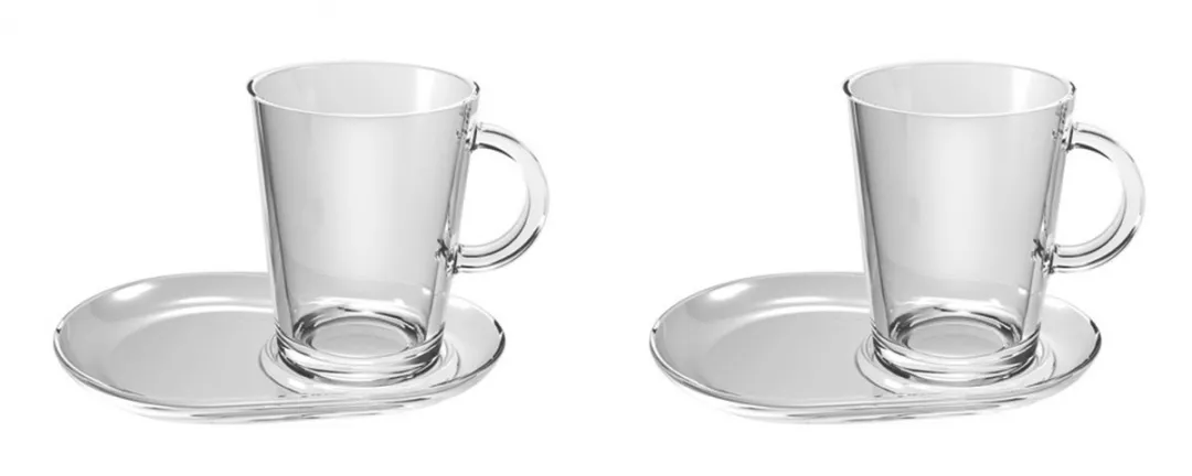 Pasabahce Tribeca Theeglas met schotel 400ml - 2 Stuks