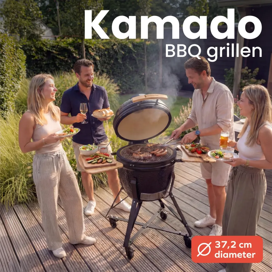 KitchenBrothers Kamado BBQ KB1004230 - 46 cm - Zwart