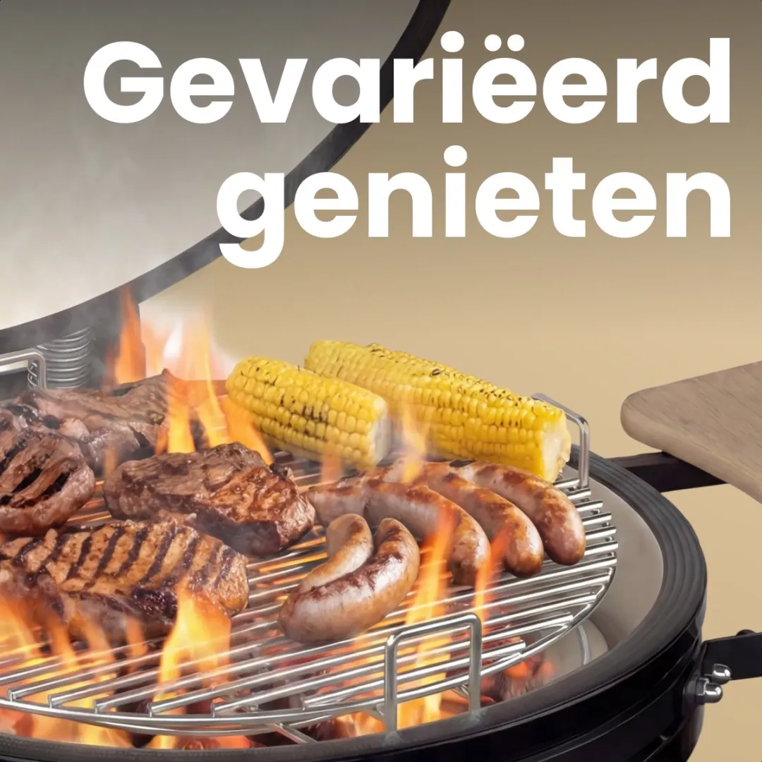 KitchenBrothers Kamado BBQ 18 Inch KB1004230 - Zwart - afbeelding 6 van 6