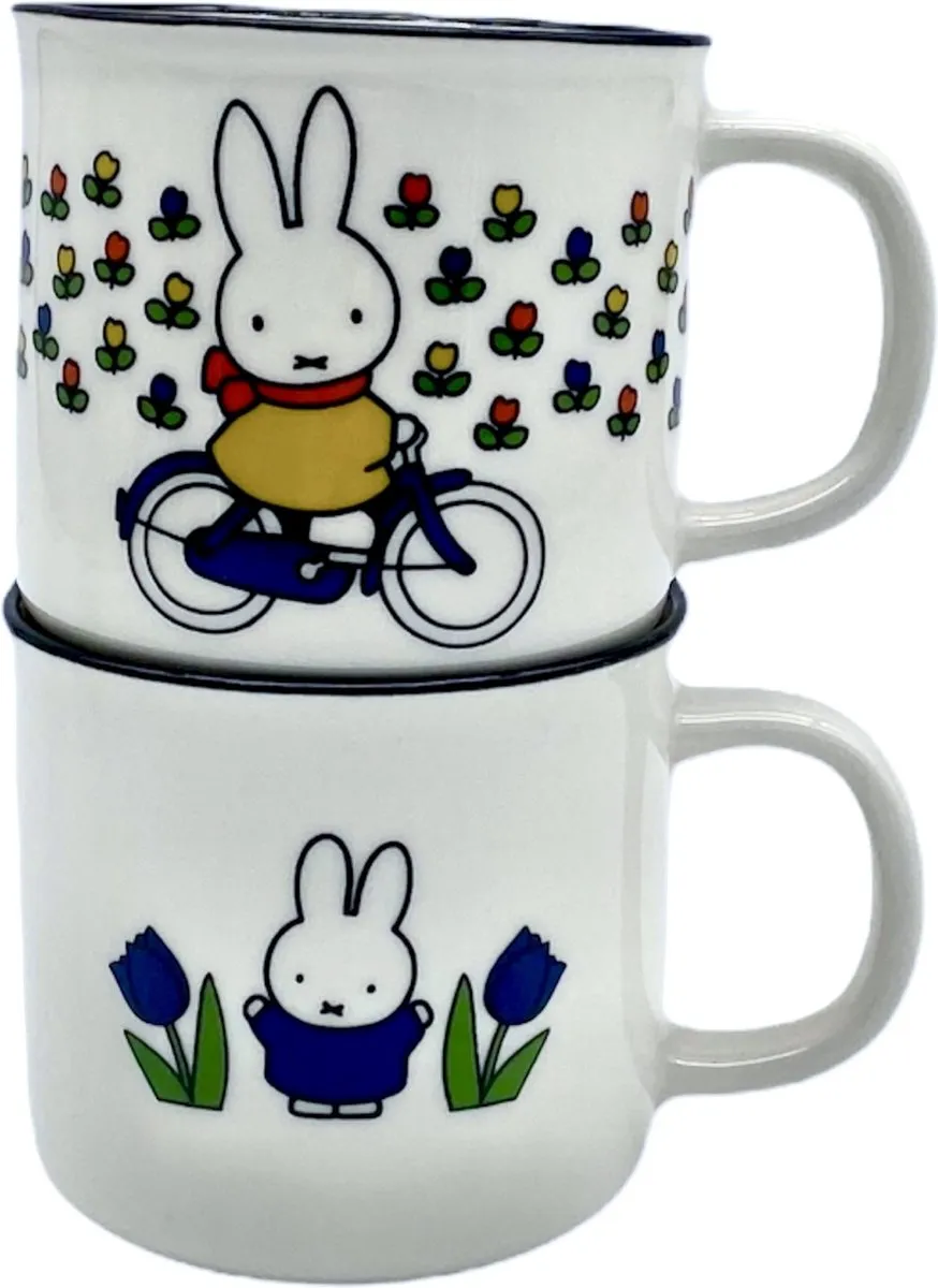 Nijntje Mokken Tulpen Blauw Keramiek