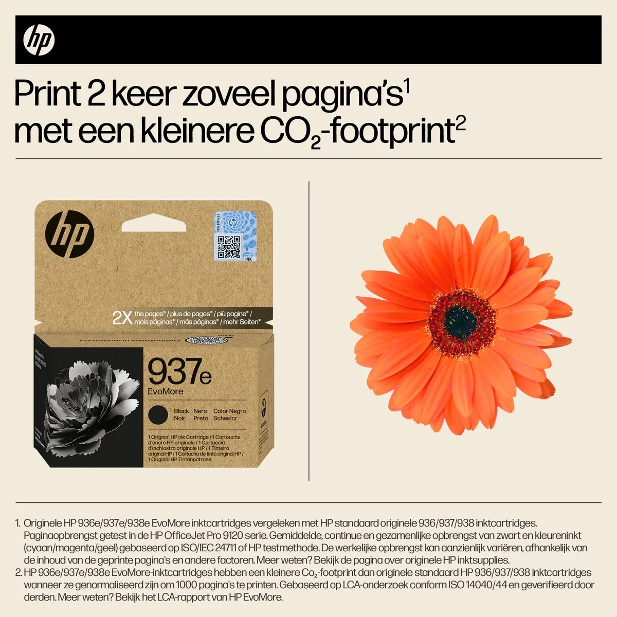 HP 4S6W9NE Inktcartridge 937e Zwart - 2500 pagina's