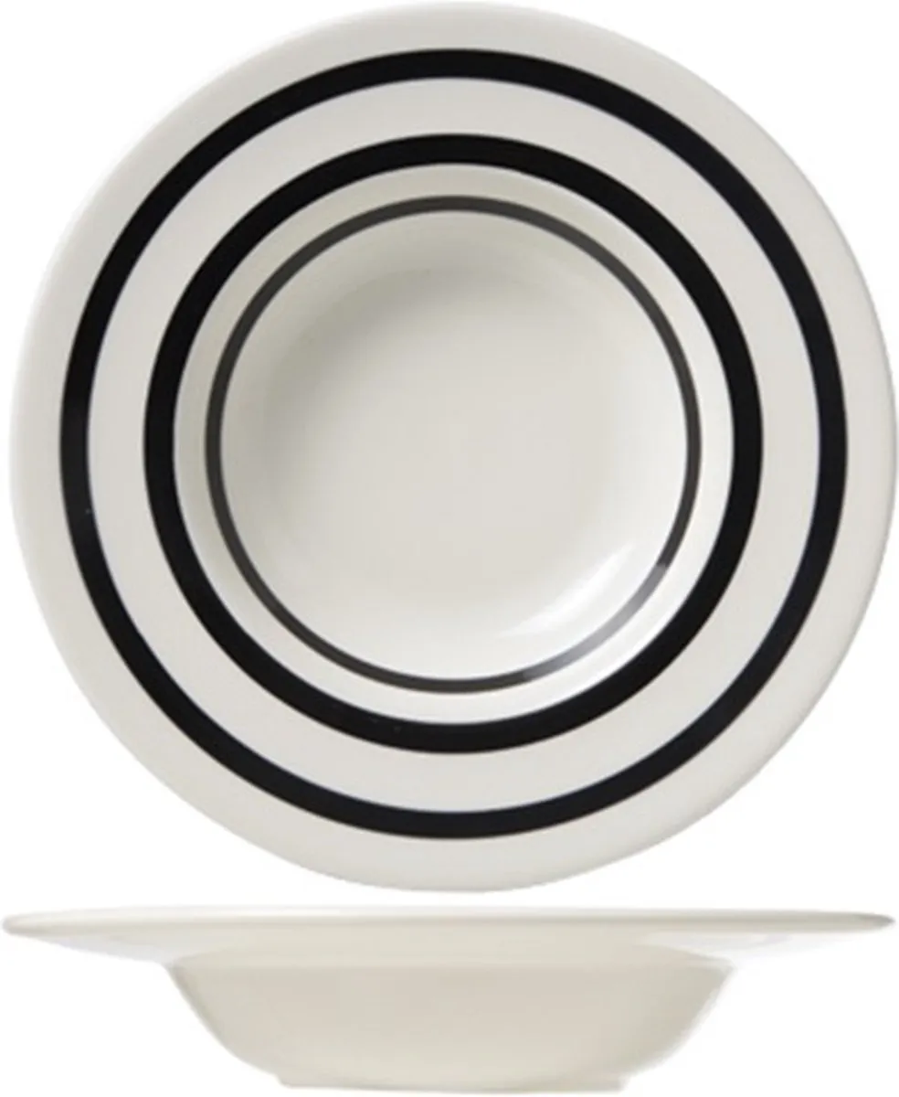 Cosy&Trendy Black Bands Diep Bord Ø24cm