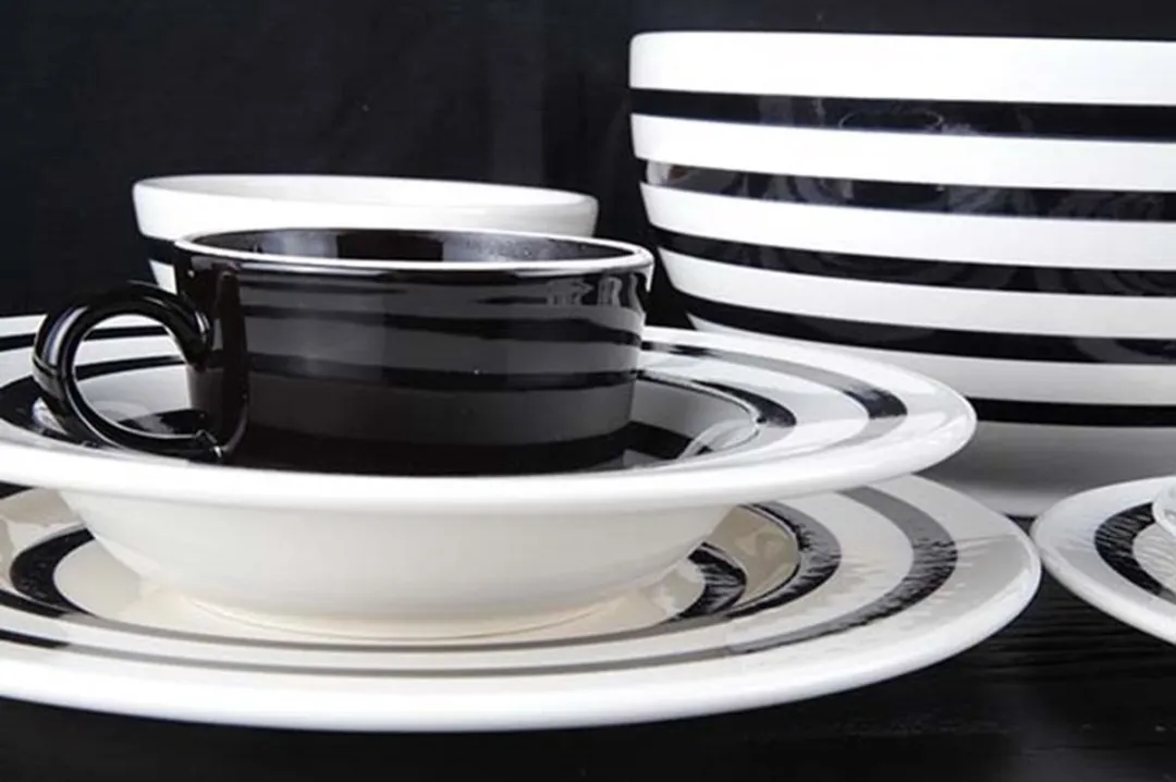 Cosy&Trendy Black Bands Diep Bord Ø24cm - 2 Stuks